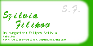 szilvia filipov business card